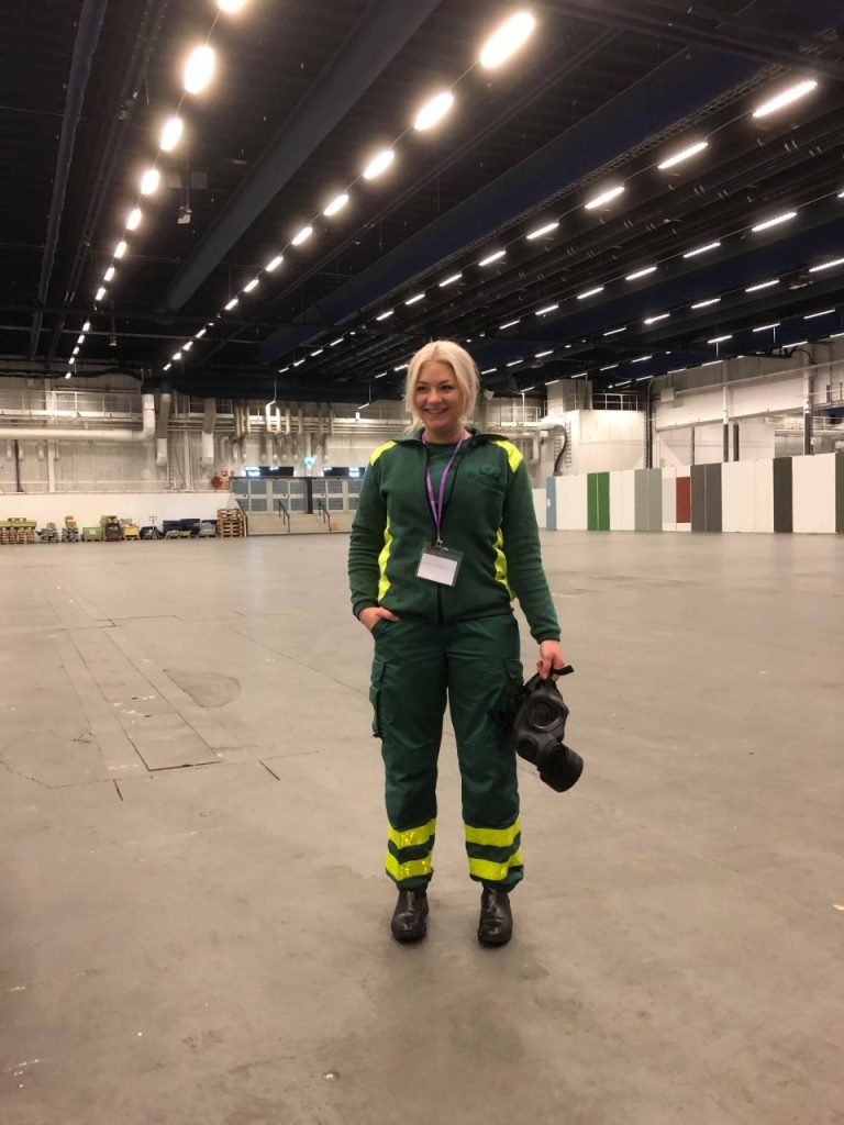 Privat foto fra Malin i hendes ambulancetøj.