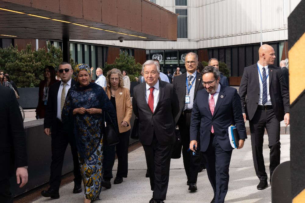UN City in Copenhagen, where he gave a townhall to personnel.