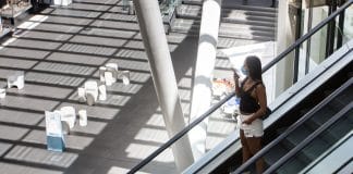 Shopping centres in Mexico City are largely empty as people are kept away by the threat of the coronavirus .COVID-19.