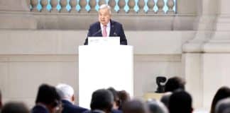 Ο Γενικός Γραμματέας του ΟΗΕ, Αντόνιο Γκουτέρες, απευθύνει χαιρετισμό στη Σύνοδο Κορυφής για τη Δράση για την Τεχνητή Νοημοσύνη στο Παρίσι, Γαλλία.