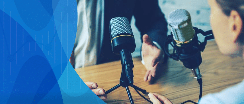 International Monetary Fund (IMF) podcast studio with microphones