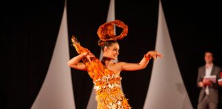 Creator in Outfit made from orange peel