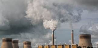 Power station releasing fumes