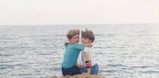 Marsel with friend Nidal at the seaside