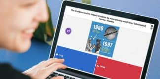 person using Kahoot on a laptop