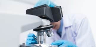 scientist using a microscope - image promoting the UNESCO-Carlos J. Finlay Prize for Microbiology