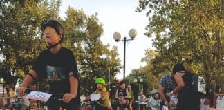 Person cycling at Greek Bike Festival HERO 2030