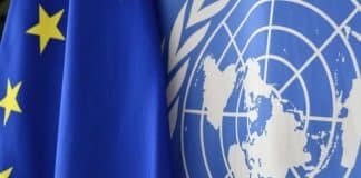 UN-EU flags side by side