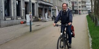 Man cycling in the city