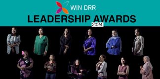 Banner for the opening of the 2024 WIN DRR Leadership Awards