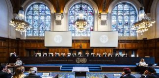 Inside the ICJ in The Hague, Netherlands