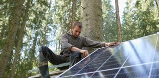 Solar panels installed in Ukraine.