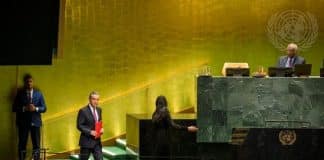 Wang Yi Foreign Minister of China on his way to the podium. UN Photo /Loey Felipe