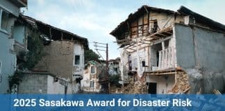 damaged village from natural disaster