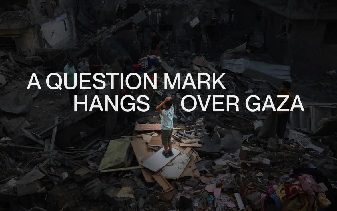 A Question mark hangs over Gaza, exhibit