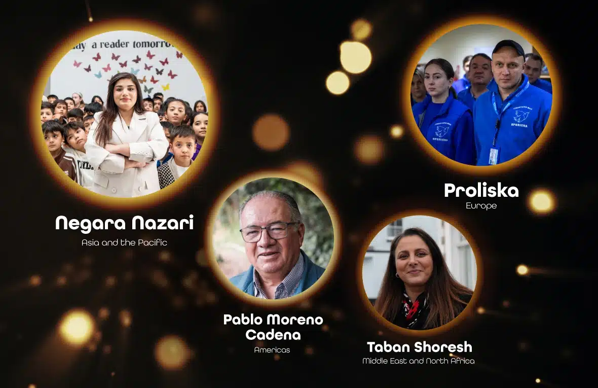 The 2025 UNHCR Nansen Refugee Award regional winners.
© UNHCR