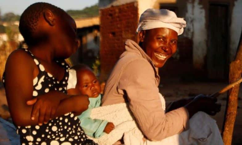 women and children smiling