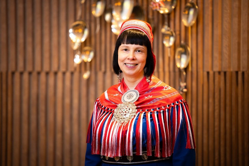 A woman in traditional Sami clothing