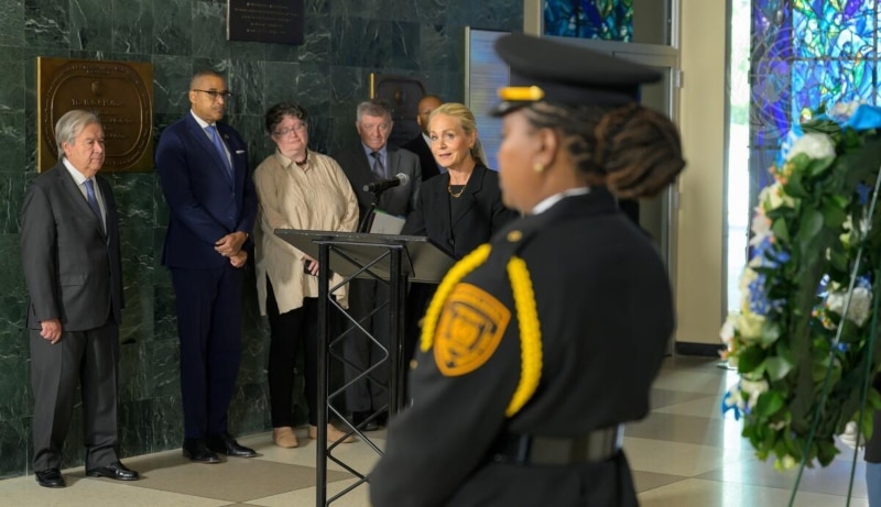 Several people in an official ceremony