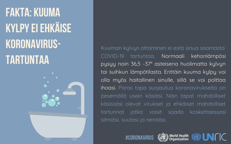 korona ja kylpeminen