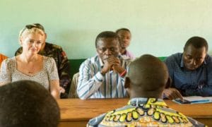 Vivian en réunion dans la République centrafricaine