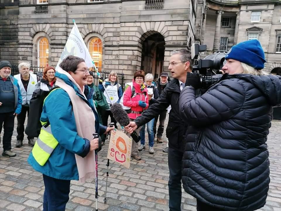 La marche vers Glasgow a également fait les gros titres de la BBC.