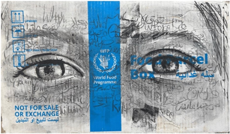 Ahmed Muhanna art work on Gaza WFP