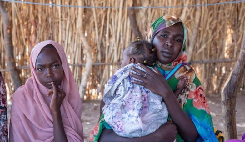 Femmes qui ont fui le conflit au Soudan