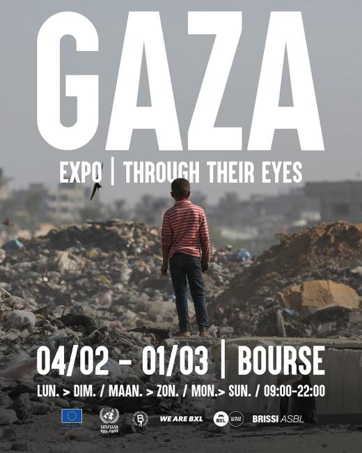 exposition Gaza à travers leurs yeux à la Bourse de Bruxelles