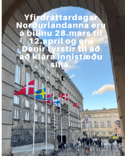 Yfirdráttardagar Norðurlanda eru frá 28.mars til 12. apríl, og eru Danir fyrstir