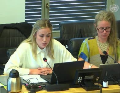 Silja Stefánsdóttir lögfræðingur í mennta og barnamálaráðuneyti og Ragnheiður Kolsöe frá fastanefnd Íslands hjá Sameinuðu þjóðunum í Genf.