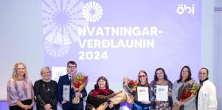 Halla Tómasdóttir forseti Íslands með þeim sem tilnefndir voru til hvatningarverðlaunanna.
