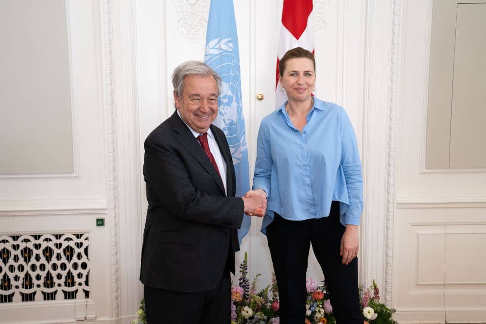 Antonio Guterres og Mette Frederiksen.