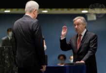 Giuramento d’ufficio di António Guterres per il suo secondo mandato da Segretario Generale delle Nazioni Unite