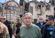 UN Secretary-General António Guterres visits Irpin in Ukraine.