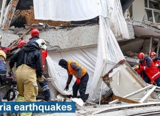 Soccorritori in Siria e Turchia