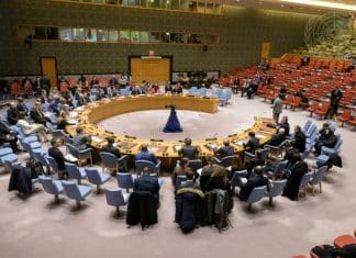 A wide view of the Security Council meeting