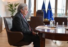 Antonio Guterres a Bruxelles, Segretario generale delle Nazioni Unite, incontra Charles MICHEL, Presidente del Consiglio europeo, i