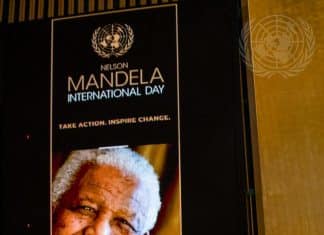 UN Photo/Eskinder Debebe - Una vista dell'incontro informale dell'Assemblea Generale in plenaria per celebrare la Giornata Internazionale Nelson Mandela. Il Premio ONU Nelson Mandela 2020 sarà assegnato alla signora Marianna V. Vardinoyannis della Grecia e al dottor Morissanda Kouyaté della Guinea.