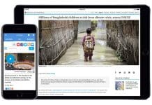 Schermata dell'app UN news su uno smartphone e su un tablet