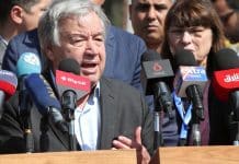 Il Segretario Generale - Incontro con la stampa davanti al valico di frontiera di Rafah in Egitto