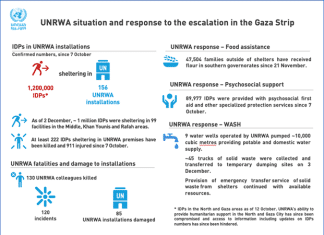 I bombardamenti nel sud di Gaza aumentano gli sfollati di massa. UNRWA
