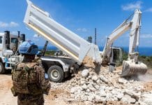 Lavori di riparazione da parte du UNIFIL in Libano