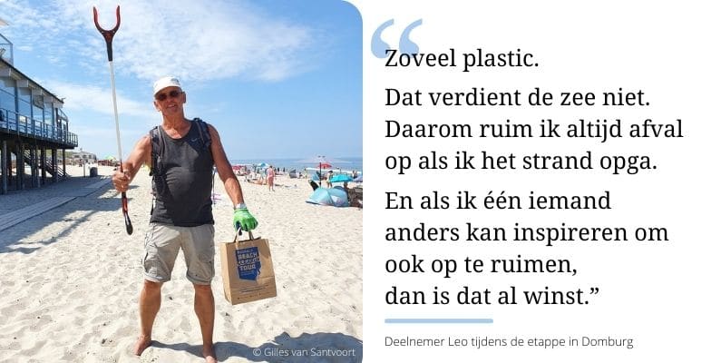 Deelnemer Leo tijdens de etappe in Domburg. © Gilles van Santvoort