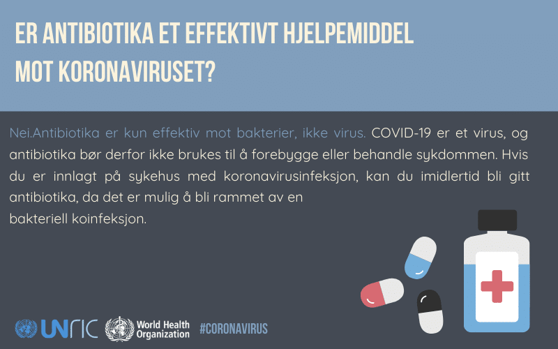 Er antibiotika et effektivt hjelpemiddel mot koronaviruset?