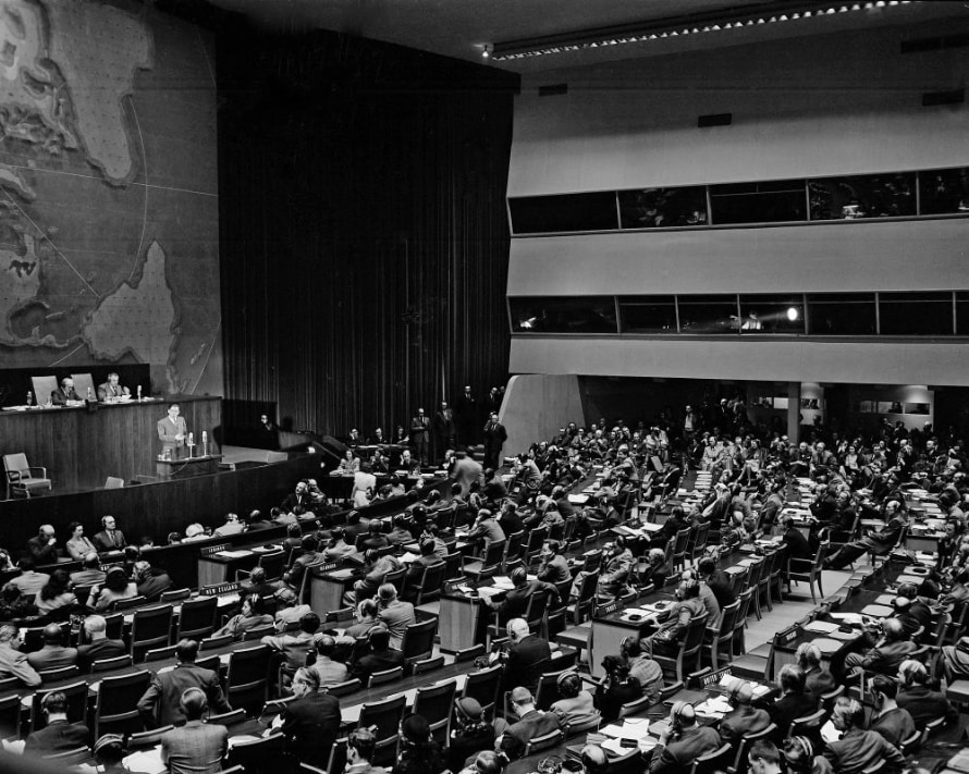 Generalforsamlingen godkjenner delingen av Palestina
