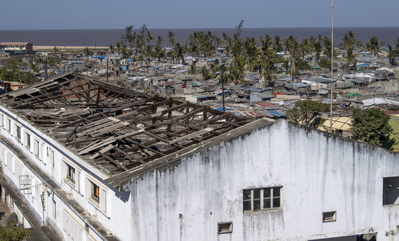 Vista desde a prefeitura de Beira, a cidade moçambicana mais atingida pelo ciclone Idai