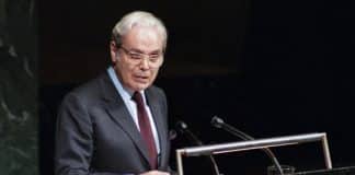 Javier Perez de Cuellar at the UN GA