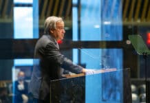 António Gutteres tal till öppnandet av generaldebatten för 75:e sessionen för generalförsamlingen. Generalsekreteraren kritiserade den så kallade vaccinationalismen.