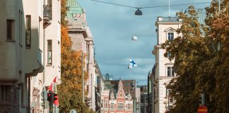 En stadsmiljö från Helsingfors.